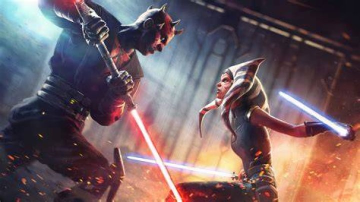 Ahsoka facing Darth Maul